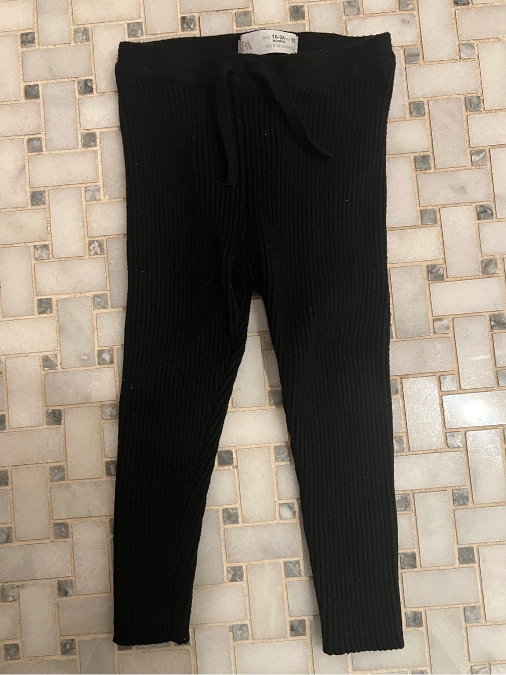 Zara rib knit black pants- size 18-24 mo